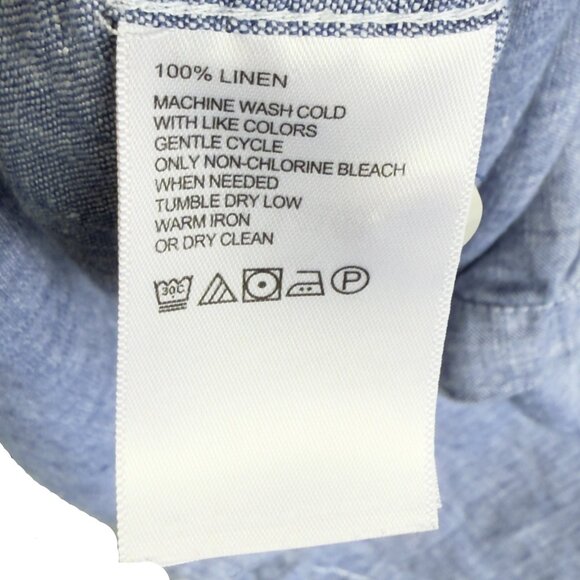 Tommy Bahama 100% Linen Short-Sleeve Camp Shirt – Light Blue Large, Resort Style - Picture 11 of 14